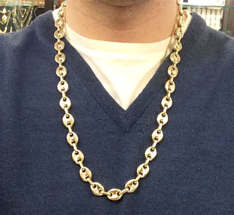 solid gold gucci link chain|puffed gucci link gold chain.